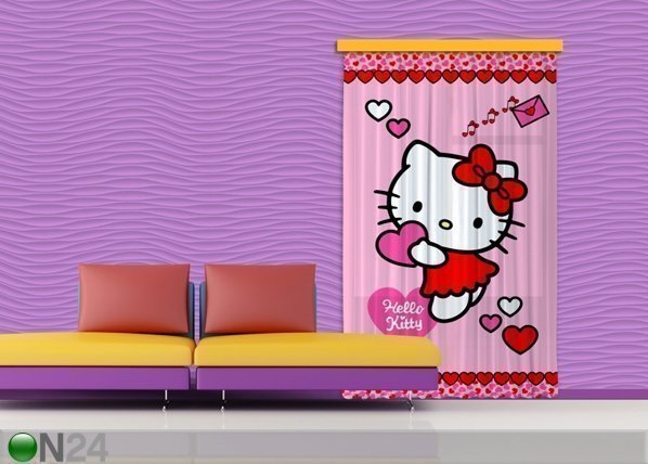 Ag Design Pimentävä Fotoverho Hello Kitty Heart I 140x245 Cm -  